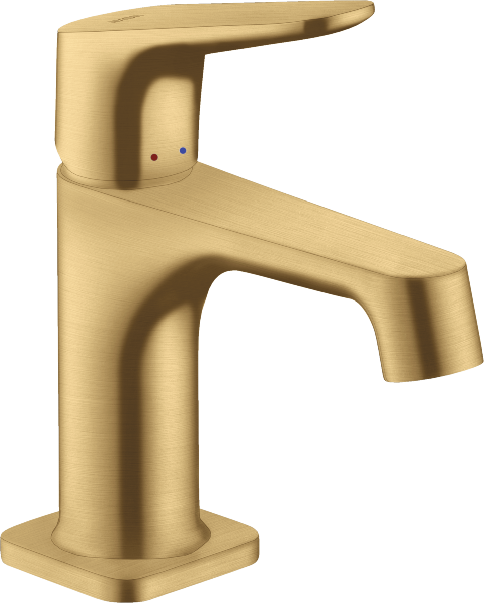 HANSGROHE AXOR Citterio M Einhebel-Waschtischmischer 70 für Handwaschbecken mit Zugstangen-Ablaufgarnitur #34016250 - Brushed Gold Optic