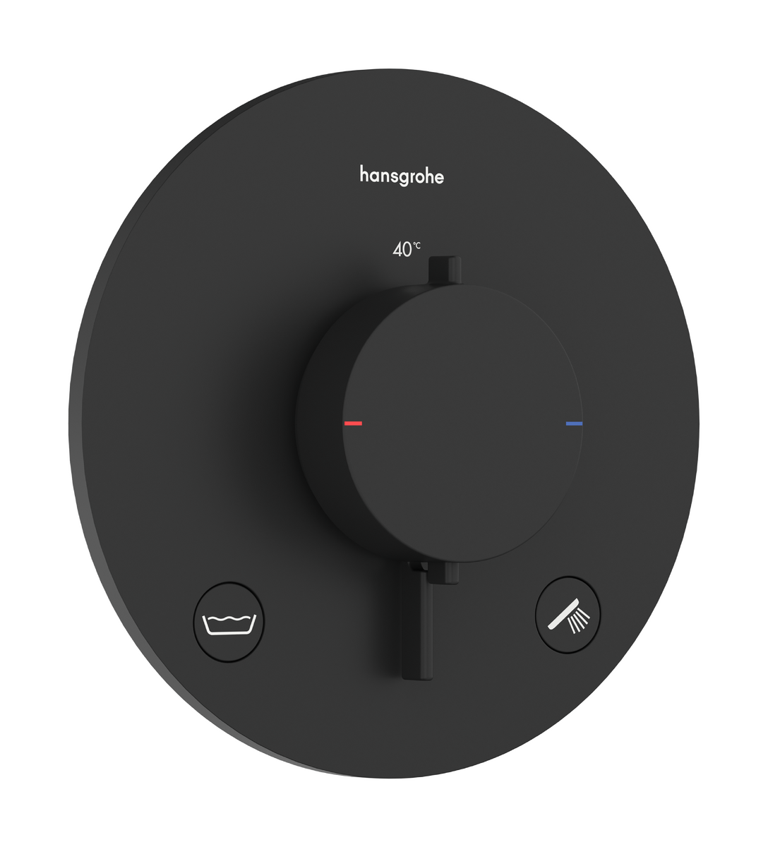 HANSGROHE Ecostat Comfort S Thermostat Unterputz für 2 Verbraucher mit integrierter Sicherungskombination nach EN1717 #33718670 - Mattschwarz