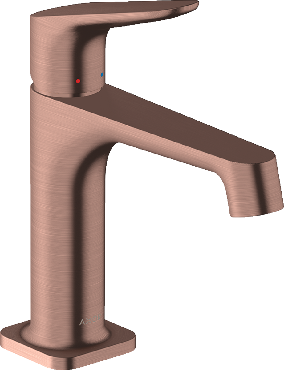 HANSGROHE AXOR Citterio M Einhebel-Waschtischmischer 100 mit Zugstangen-Ablaufgarnitur #34010310 - Brushed Red Gold
