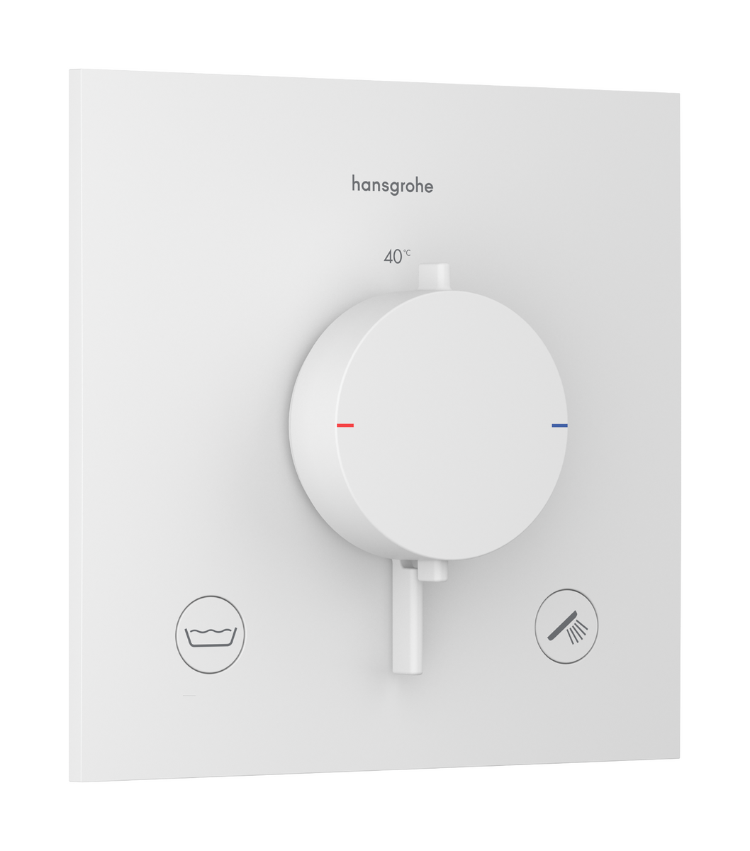 HANSGROHE Ecostat Comfort E Thermostat Unterputz für 2 Verbraucher mit integrierter Sicherungskombination nach EN1717 #33716700 - Mattweiß
