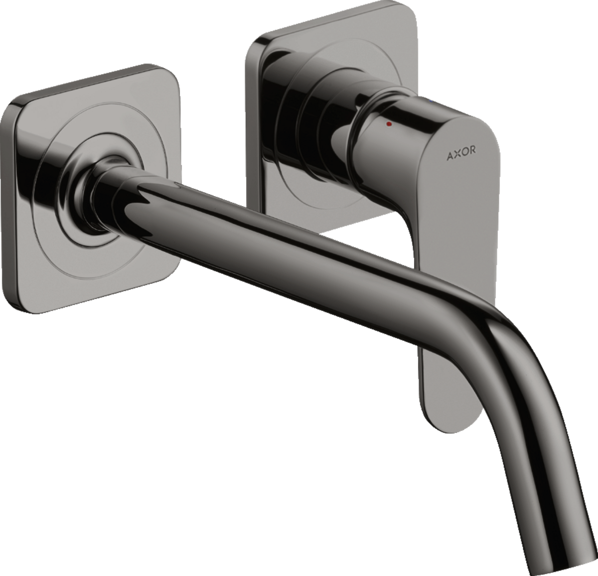 HANSGROHE AXOR Citterio M Einhebel-Waschtischmischer Unterputz für Wandmontage mit Auslauf 227 mm und Rosetten #34116330 - Polished Black Chrome