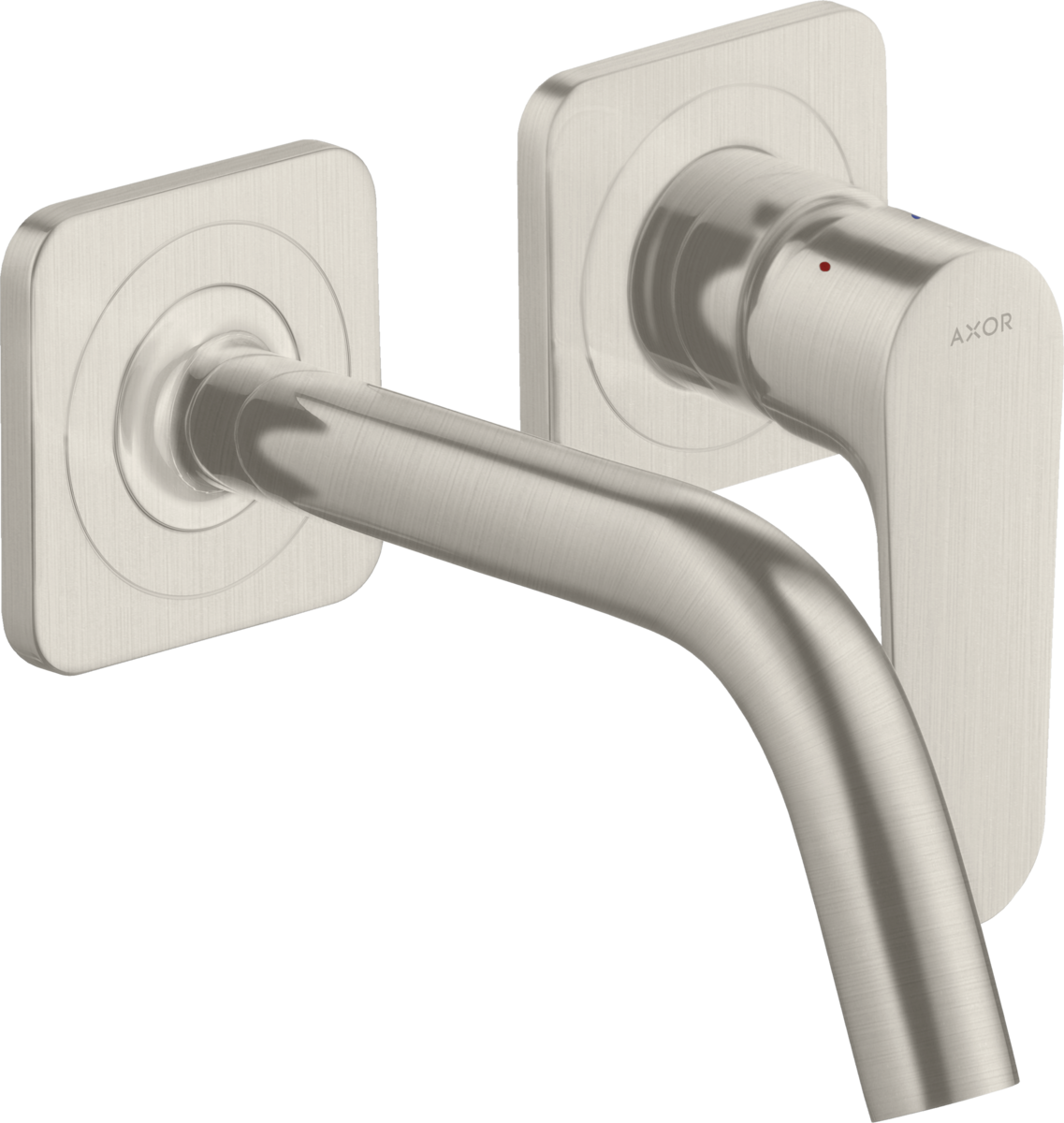 HANSGROHE AXOR Citterio M Einhebel-Waschtischmischer Unterputz für Wandmontage mit Auslauf 167 mm und Rosetten #34113800 - Edelstahl Optic