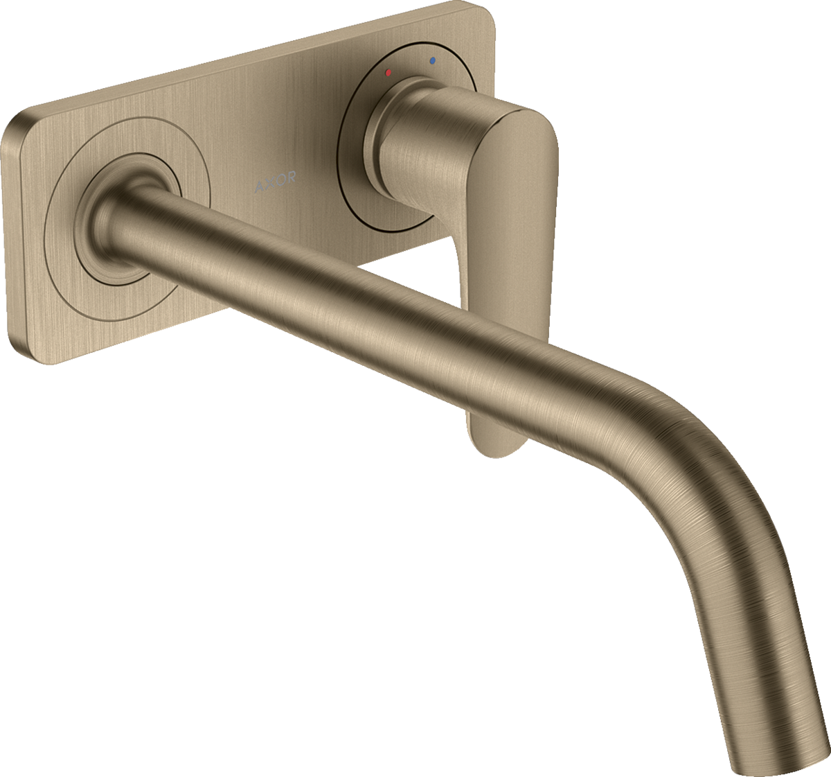 HANSGROHE AXOR Citterio M Einhebel-Waschtischmischer Unterputz für Wandmontage mit Auslauf 227 mm und Platte #34115820 - Brushed Nickel