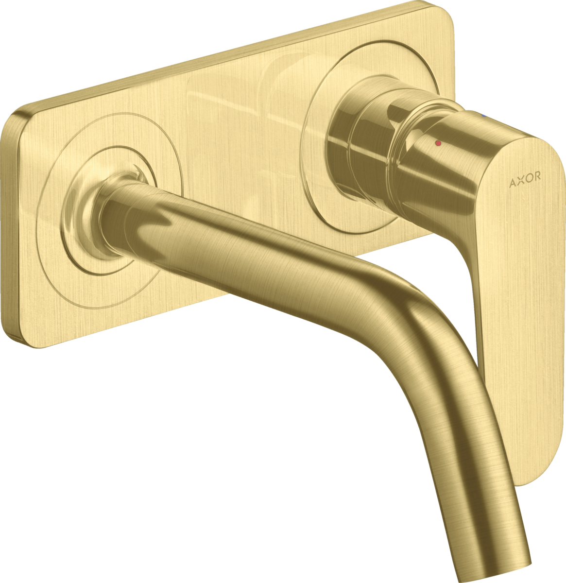 HANSGROHE AXOR Citterio M Einhebel-Waschtischmischer Unterputz für Wandmontage mit Auslauf 167 mm und Platte #34112950 - Brushed Brass