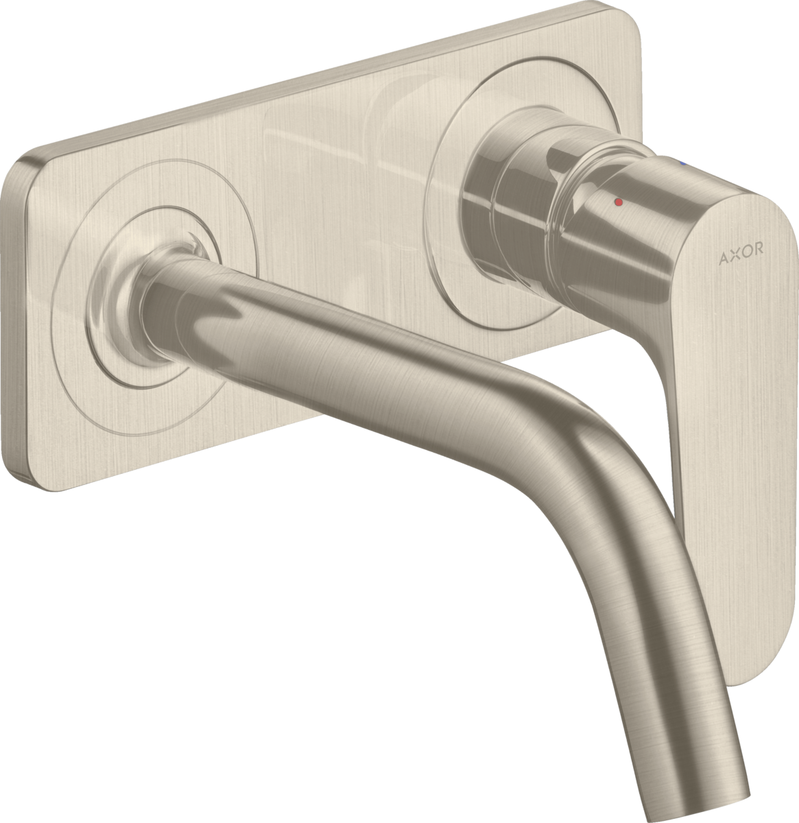 HANSGROHE AXOR Citterio M Einhebel-Waschtischmischer Unterputz für Wandmontage mit Auslauf 167 mm und Platte #34112820 - Brushed Nickel