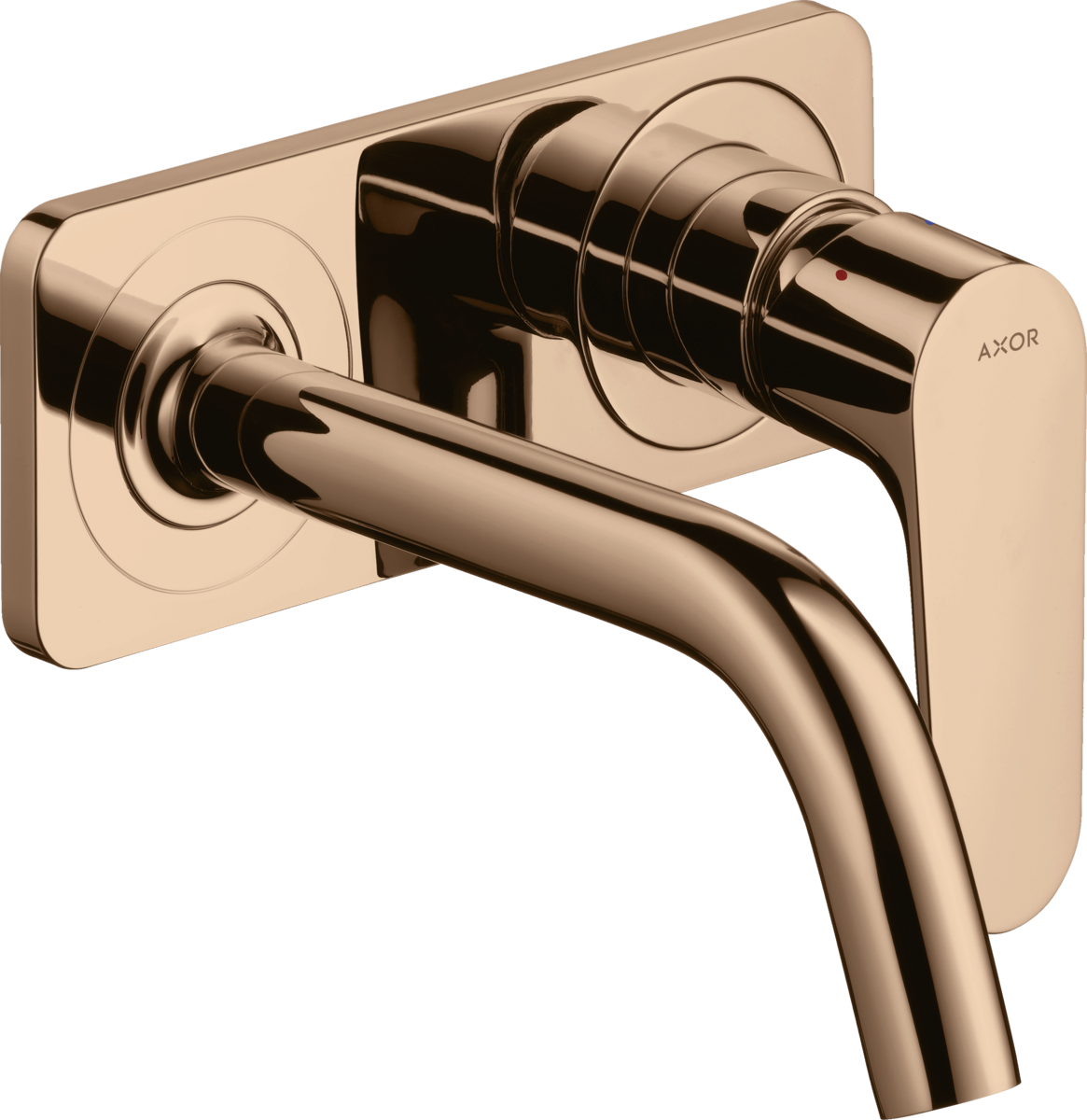 HANSGROHE AXOR Citterio M Einhebel-Waschtischmischer Unterputz für Wandmontage mit Auslauf 167 mm und Platte #34112300 - Polished Red Gold