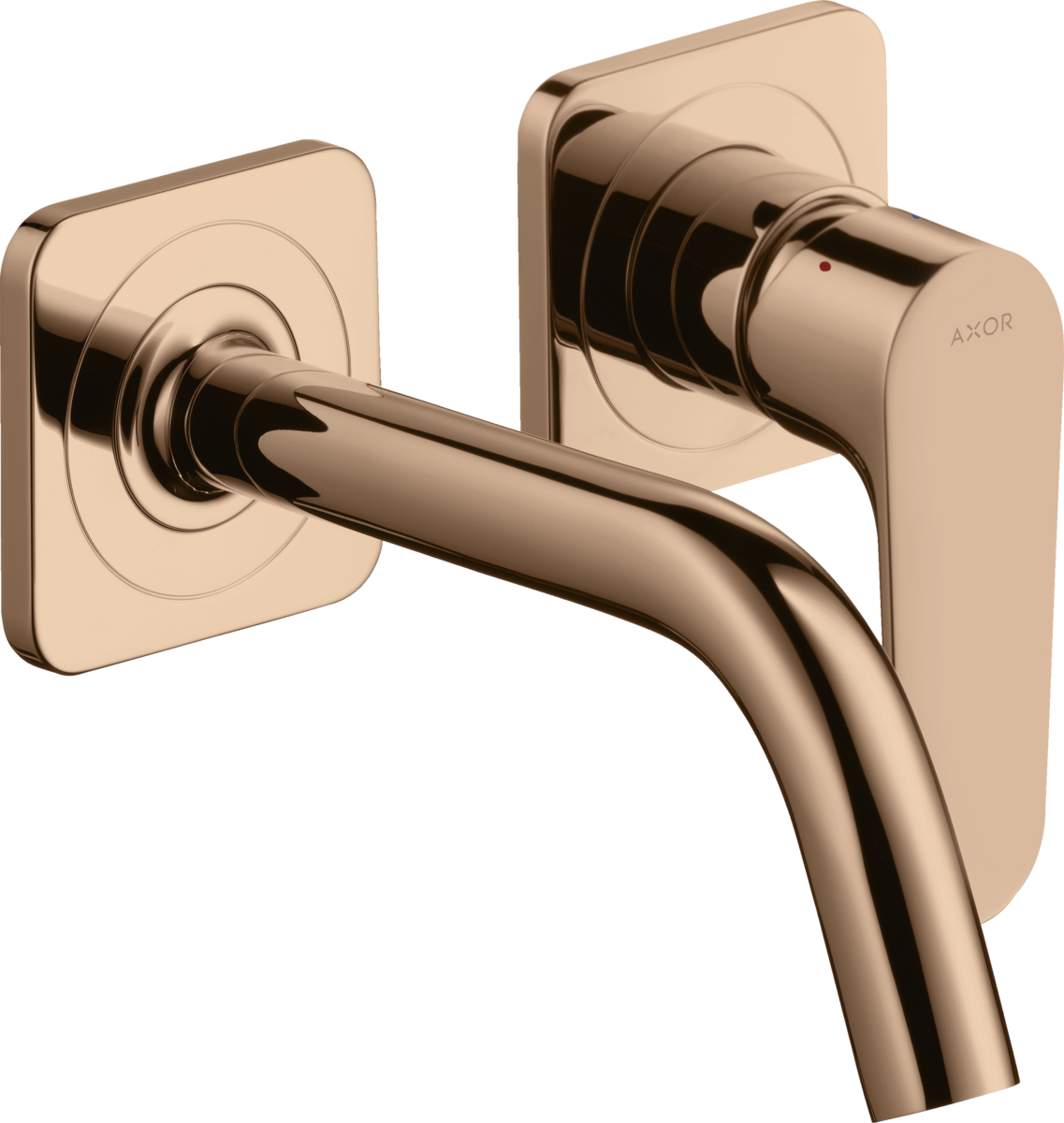 HANSGROHE AXOR Citterio M Einhebel-Waschtischmischer Unterputz für Wandmontage mit Auslauf 167 mm und Rosetten #34113300 - Polished Red Gold