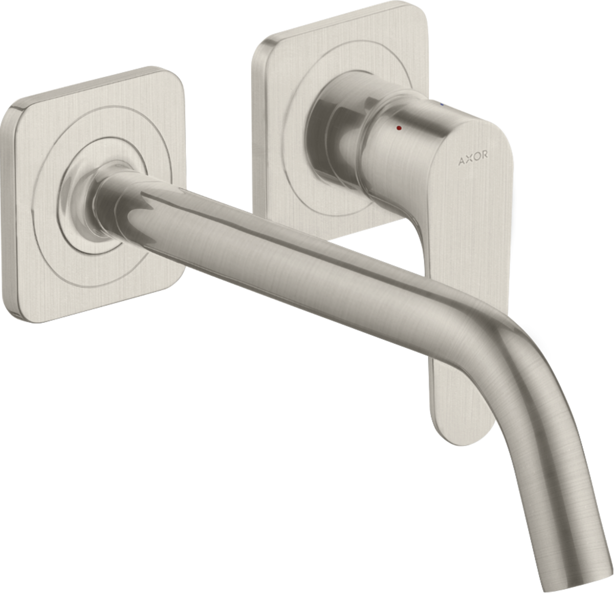 HANSGROHE AXOR Citterio M Einhebel-Waschtischmischer Unterputz für Wandmontage mit Auslauf 227 mm und Rosetten #34116800 - Edelstahl Optic