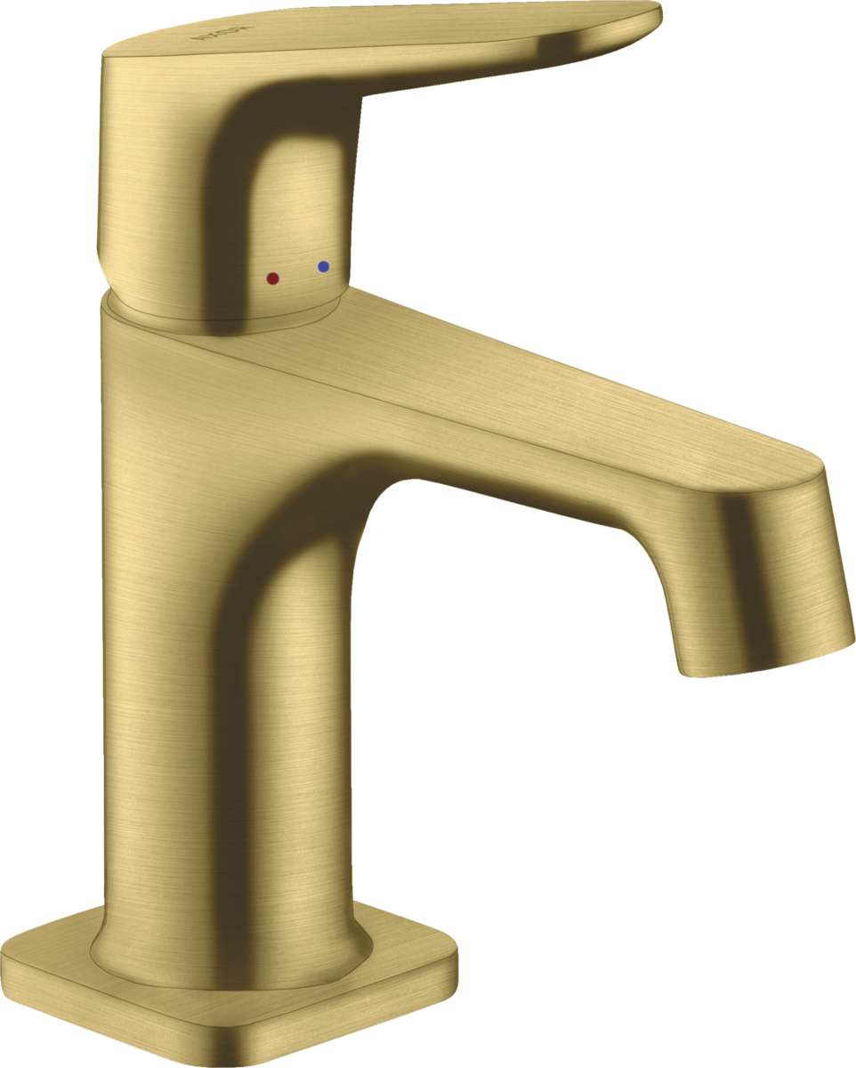 HANSGROHE AXOR Citterio M Einhebel-Waschtischmischer 70 für Handwaschbecken mit Zugstangen-Ablaufgarnitur #34016950 - Brushed Brass