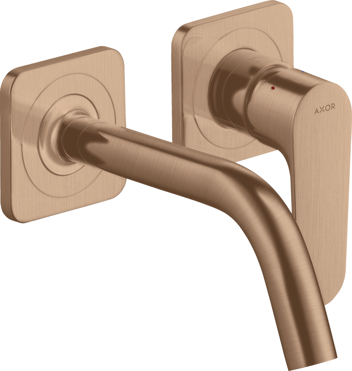 HANSGROHE AXOR Citterio M Einhebel-Waschtischmischer Unterputz für Wandmontage mit Auslauf 167 mm und Rosetten #34113310 - Brushed Red Gold