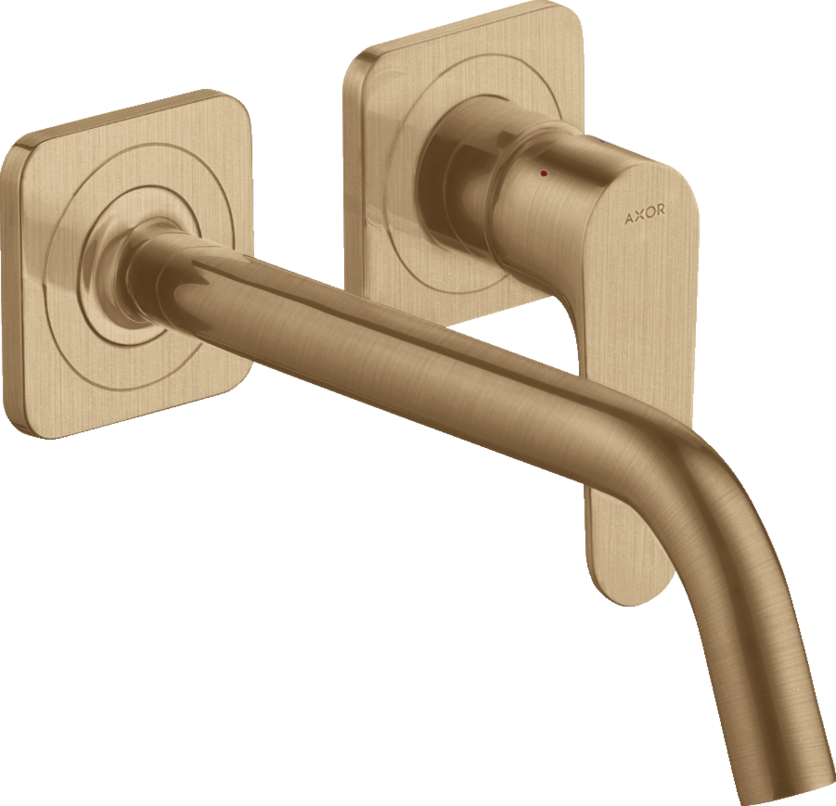 HANSGROHE AXOR Citterio M Einhebel-Waschtischmischer Unterputz für Wandmontage mit Auslauf 227 mm und Rosetten #34116140 - Brushed Bronze