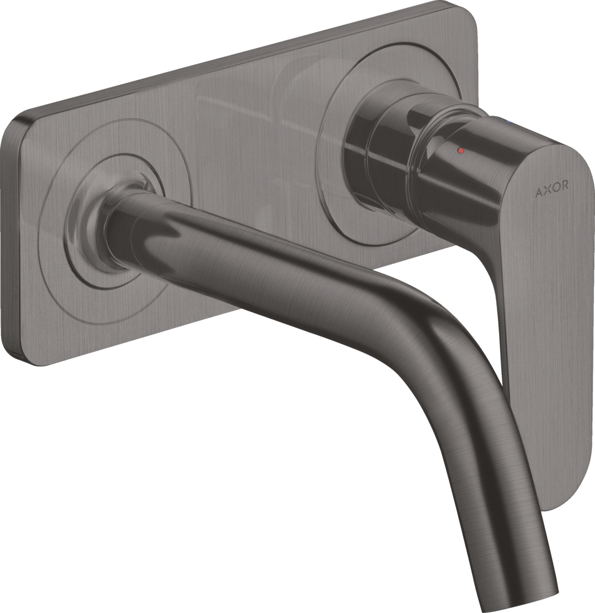 HANSGROHE AXOR Citterio M Einhebel-Waschtischmischer Unterputz für Wandmontage mit Auslauf 167 mm und Platte #34112340 - Brushed Black Chrome