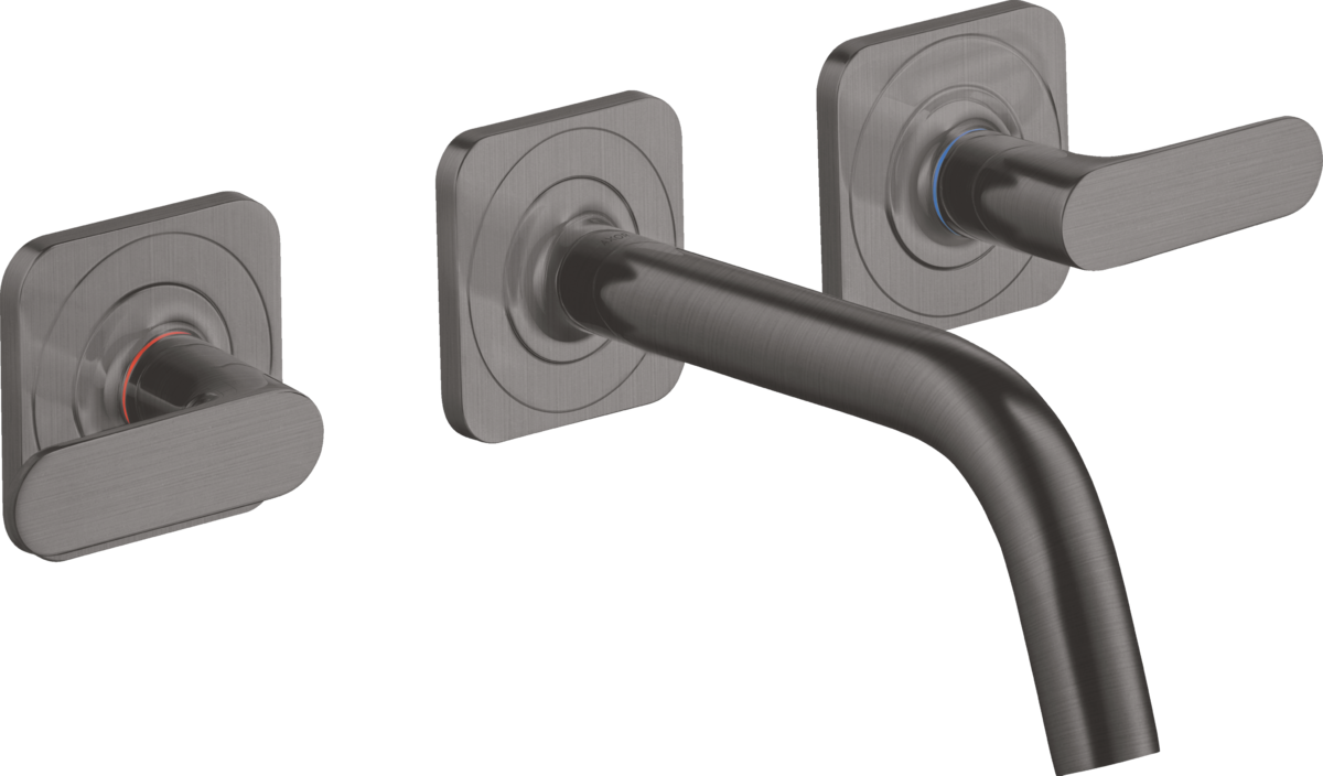 HANSGROHE AXOR Citterio M 3-Loch Waschtischarmatur Unterputz für Wandmontage mit Auslauf 166 mm, Hebelgriffen und Rosetten #34313340