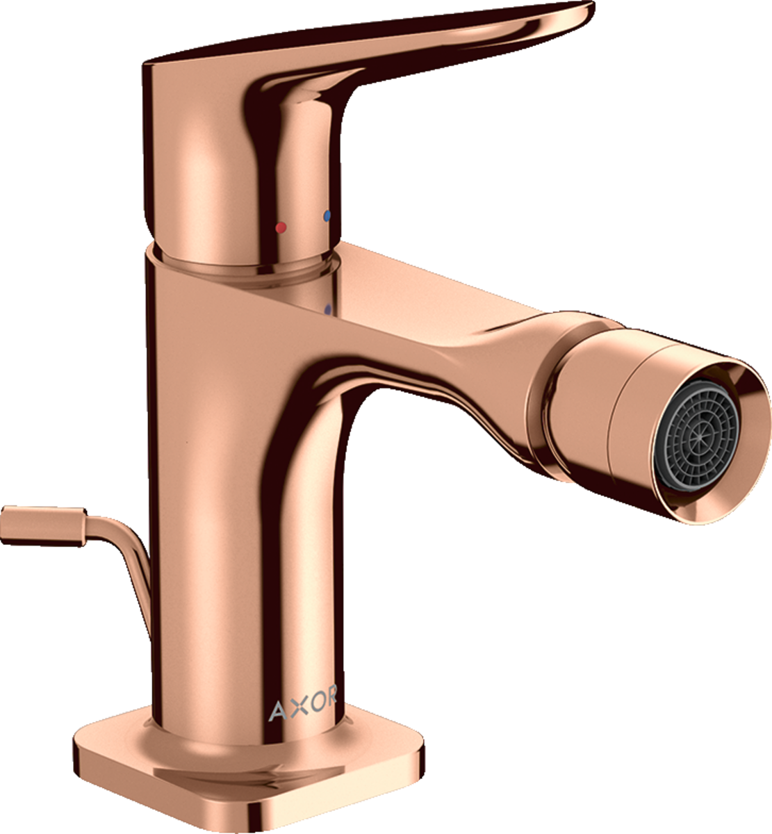 HANSGROHE AXOR Citterio M Einhebel-Bidetmischer mit Zugstangen-Ablaufgarnitur #34210300 - Polished Red Gold