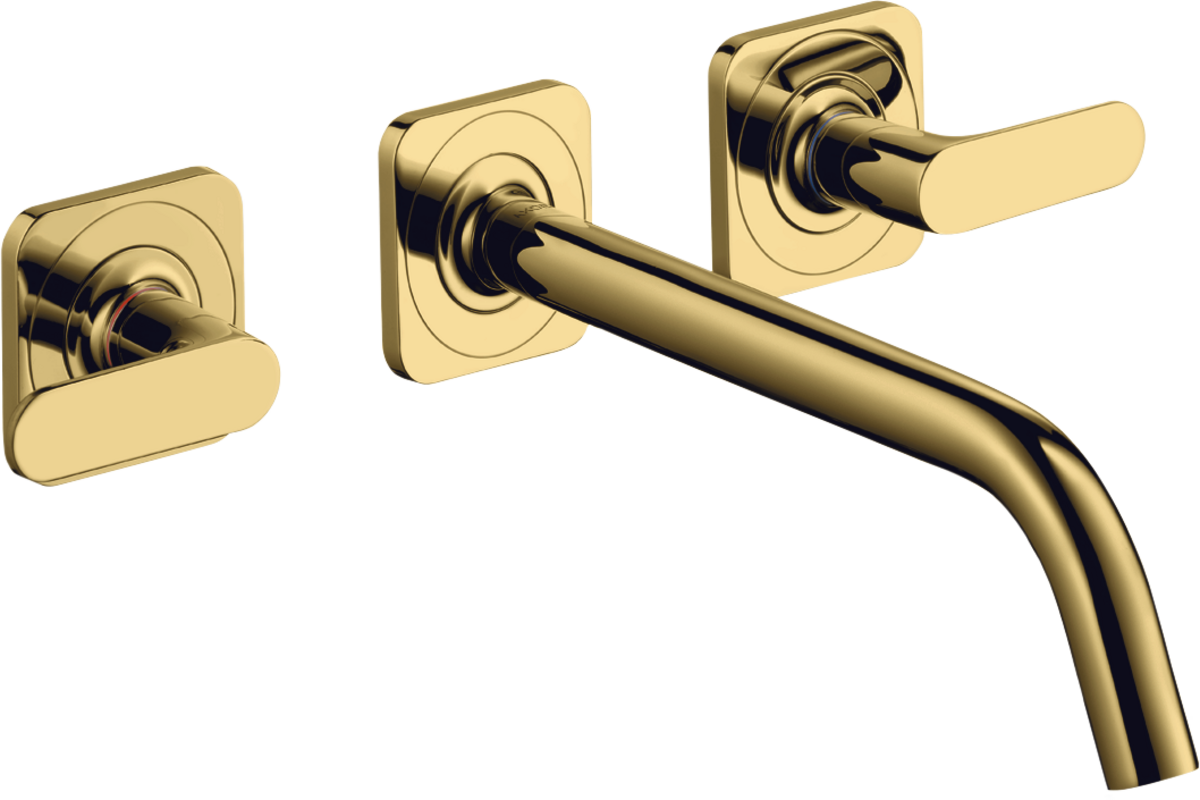HANSGROHE AXOR Citterio M 3-Loch Waschtischarmatur Unterputz für Wandmontage mit Auslauf 226 mm, Hebelgriffen und Rosetten #34315990