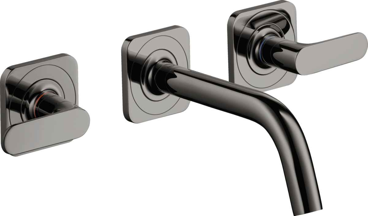HANSGROHE AXOR Citterio M 3-Loch Waschtischarmatur Unterputz für Wandmontage mit Auslauf 166 mm, Hebelgriffen und Rosetten #34313330
