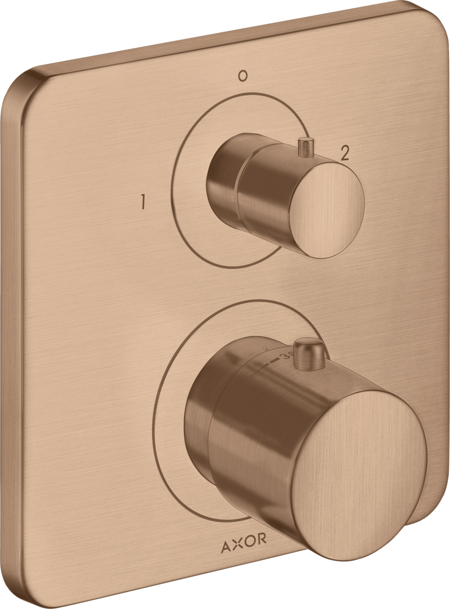 HANSGROHE AXOR Citterio M Thermostat Unterputz mit Ab- und Umstellventil #34725310 - Brushed Red Gold