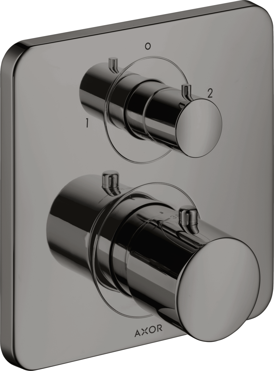 HANSGROHE AXOR Citterio M Thermostat Unterputz mit Ab- und Umstellventil #34725330 - Polished Black Chrome