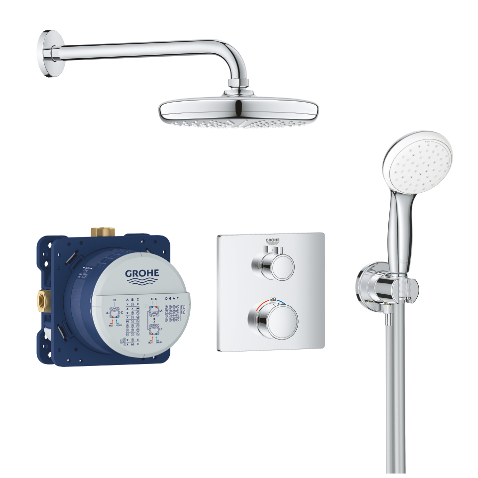 GROHE Grohtherm Duschsystem Unterputz mit Tempesta 210 #34729000 - chrom