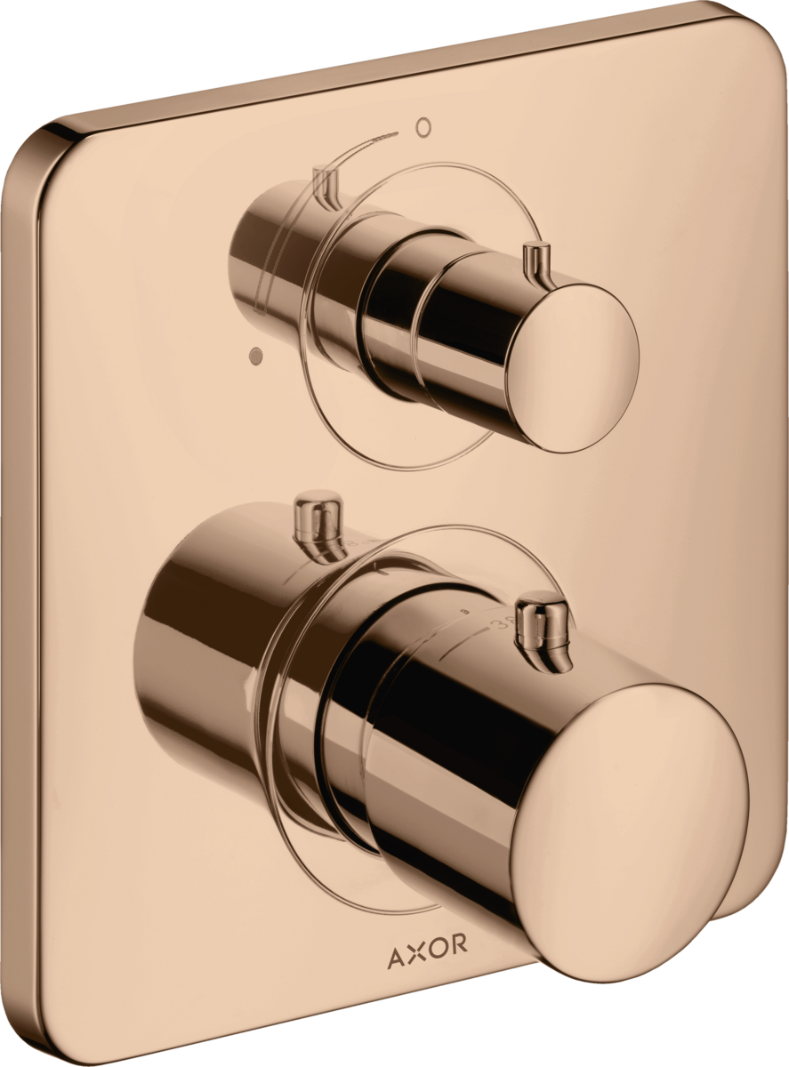 HANSGROHE AXOR Citterio M Thermostat Unterputz mit Absperrventil #34705300 - Polished Red Gold