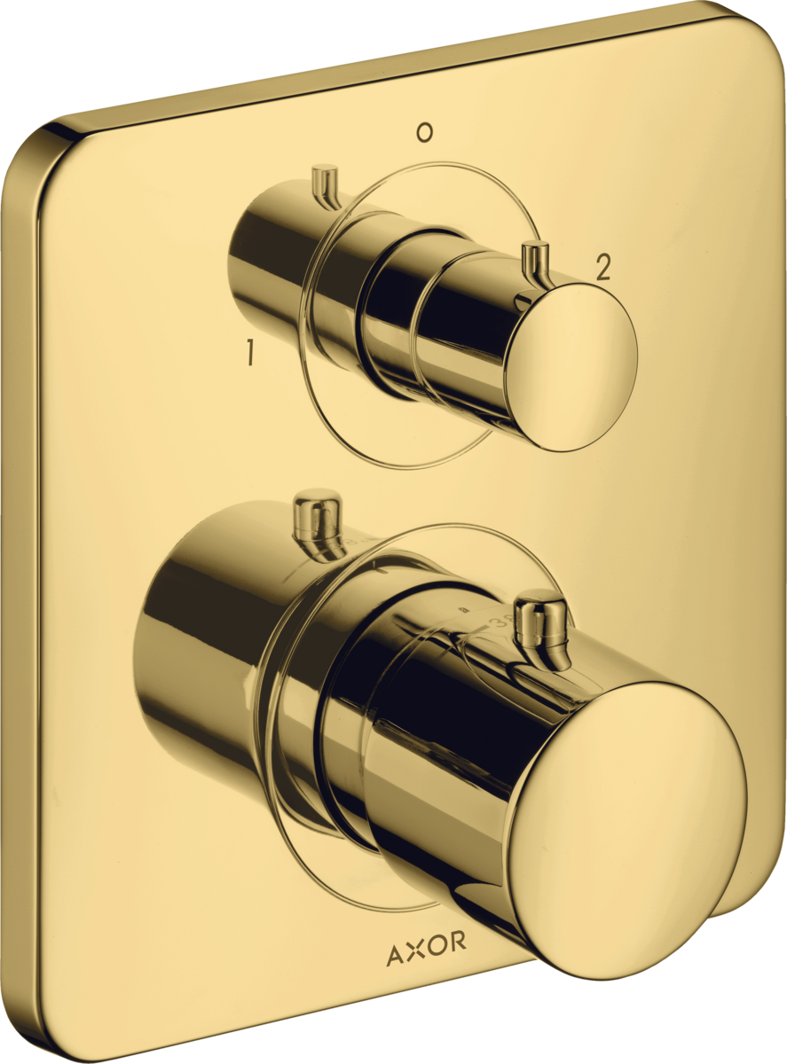 HANSGROHE AXOR Citterio M Thermostat Unterputz mit Ab- und Umstellventil #34725990 - Polished Gold Optic