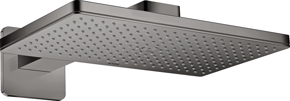 HANSGROHE AXOR ShowerSolutions Kopfbrause 460/300 1jet mit Brausearm und softsquare Rosette #35274330 - Polished Black Chrome