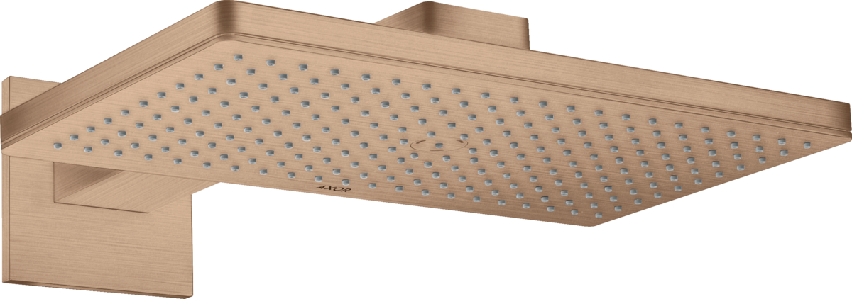 HANSGROHE AXOR ShowerSolutions Kopfbrause 460/300 1jet mit Brausearm und eckiger Rosette #35278310 - Brushed Red Gold