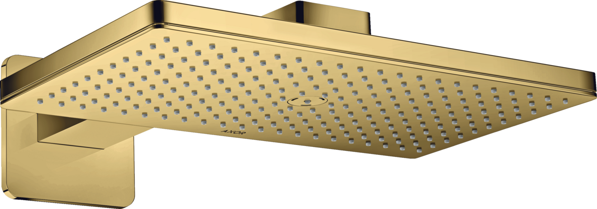 HANSGROHE AXOR ShowerSolutions Kopfbrause 460/300 1jet mit Brausearm und softsquare Rosette #35274990 - Polished Gold Optic
