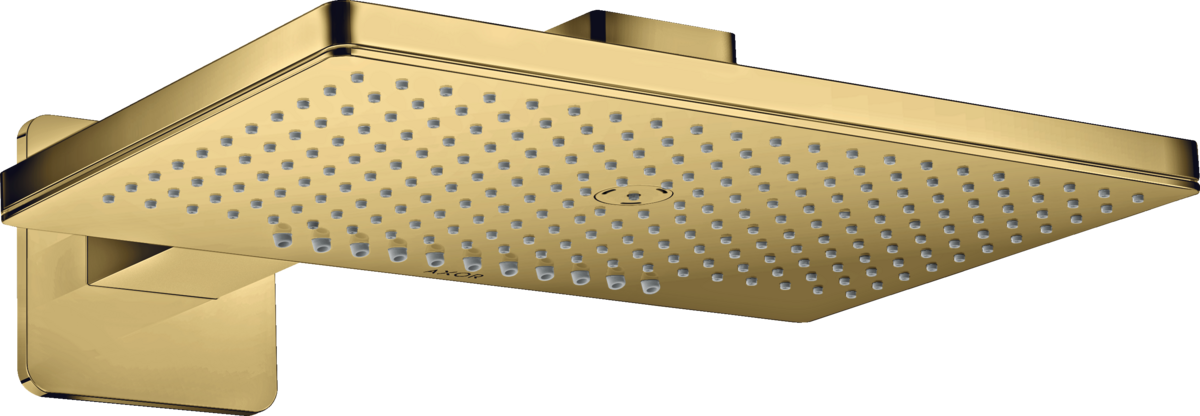 HANSGROHE AXOR ShowerSolutions Kopfbrause 460/300 2jet mit Brausearm und softsquare Rosette #35275990 - Polished Gold Optic