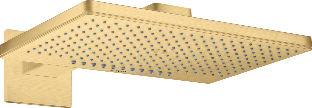 HANSGROHE AXOR ShowerSolutions Kopfbrause 460/300 2jet mit Brausearm und eckiger Rosette #35280250 - Brushed Gold Optic