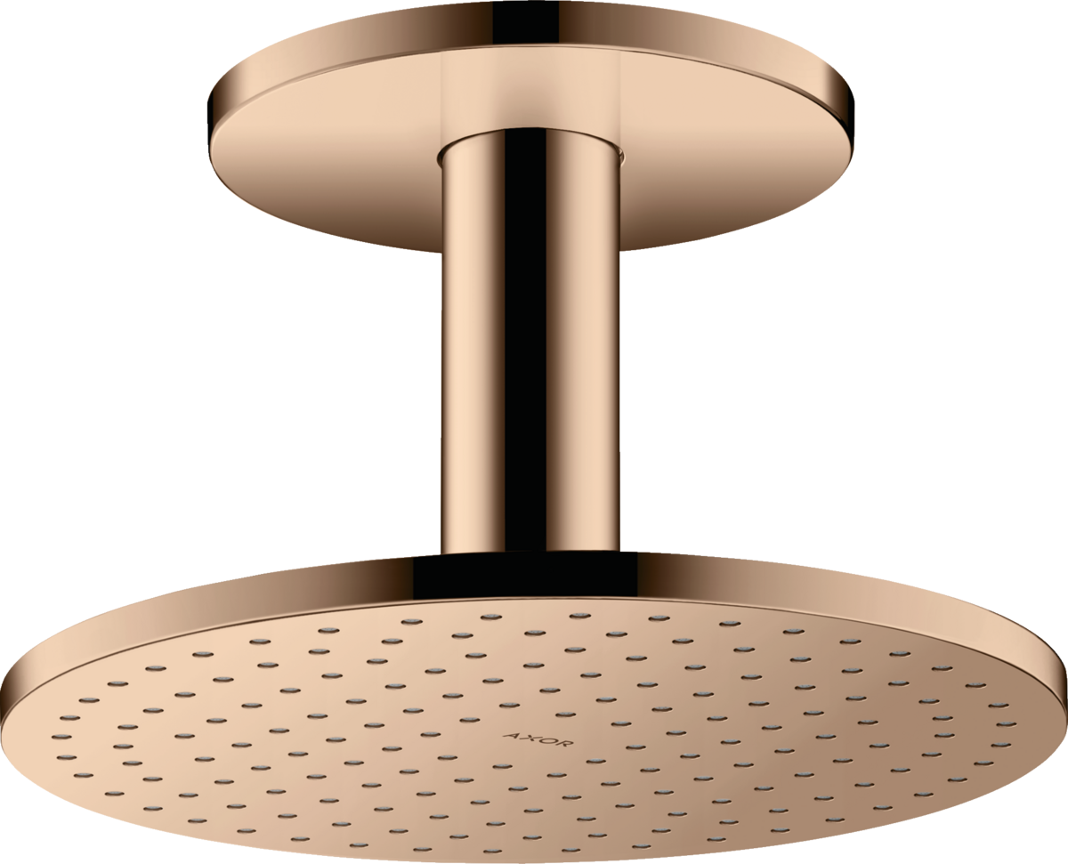 HANSGROHE AXOR ShowerSolutions Kopfbrause 250 2jet mit Deckenanschluss #35297300 - Polished Red Gold