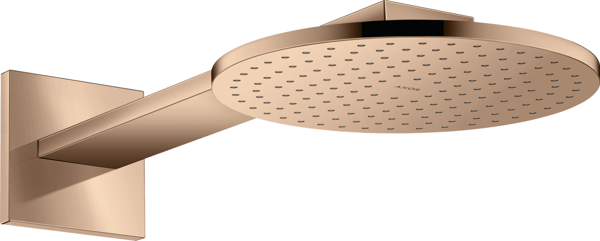 HANSGROHE AXOR ShowerSolutions Kopfbrause 250 2jet mit Brausearm #35296300 - Polished Red Gold