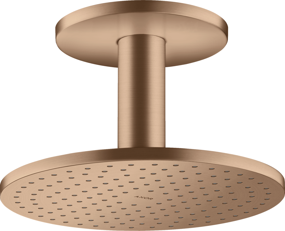 HANSGROHE AXOR ShowerSolutions Kopfbrause 250 2jet mit Deckenanschluss #35297310 - Brushed Red Gold
