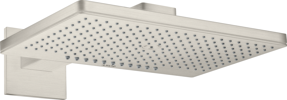 HANSGROHE AXOR ShowerSolutions Kopfbrause 460/300 2jet mit Brausearm und eckiger Rosette #35280800 - Edelstahl Optic
