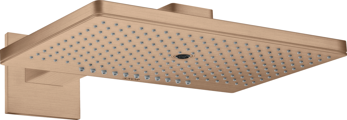 HANSGROHE AXOR ShowerSolutions Kopfbrause 460/300 3jet mit Brausearm und eckiger Rosette #35282310 - Brushed Red Gold