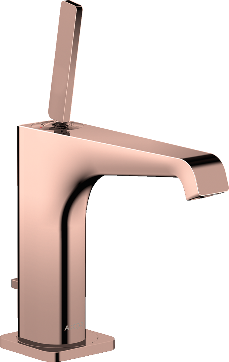 HANSGROHE AXOR Citterio E Einhebel-Waschtischmischer 130 mit Pingriff und Zugstangen-Ablaufgarnitur #36100300 - Polished Red Gold