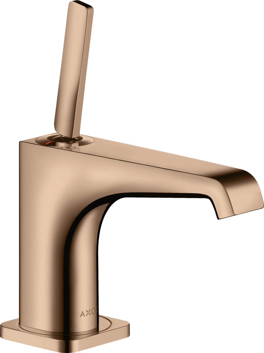 HANSGROHE AXOR Citterio E Einhebel-Waschtischmischer 90 mit Pingriff für Handwaschbecken mit Ablaufgarnitur #36102300 - Polished Red Gold