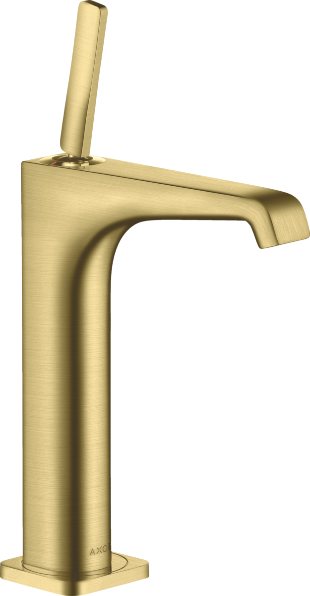HANSGROHE AXOR Citterio E Einhebel-Waschtischmischer 190 mit Pingriff für Aufsatzwaschtische mit Ablaufgarnitur #36103950 - Brushed Brass