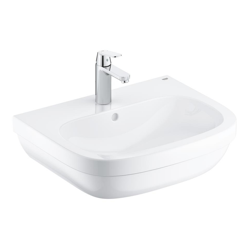 GROHE Euro Keramik Bundle Waschtisch 60 cm + Eurosmart Cosmopolitan Waschtischarmatur #39642000 - alpinweiß