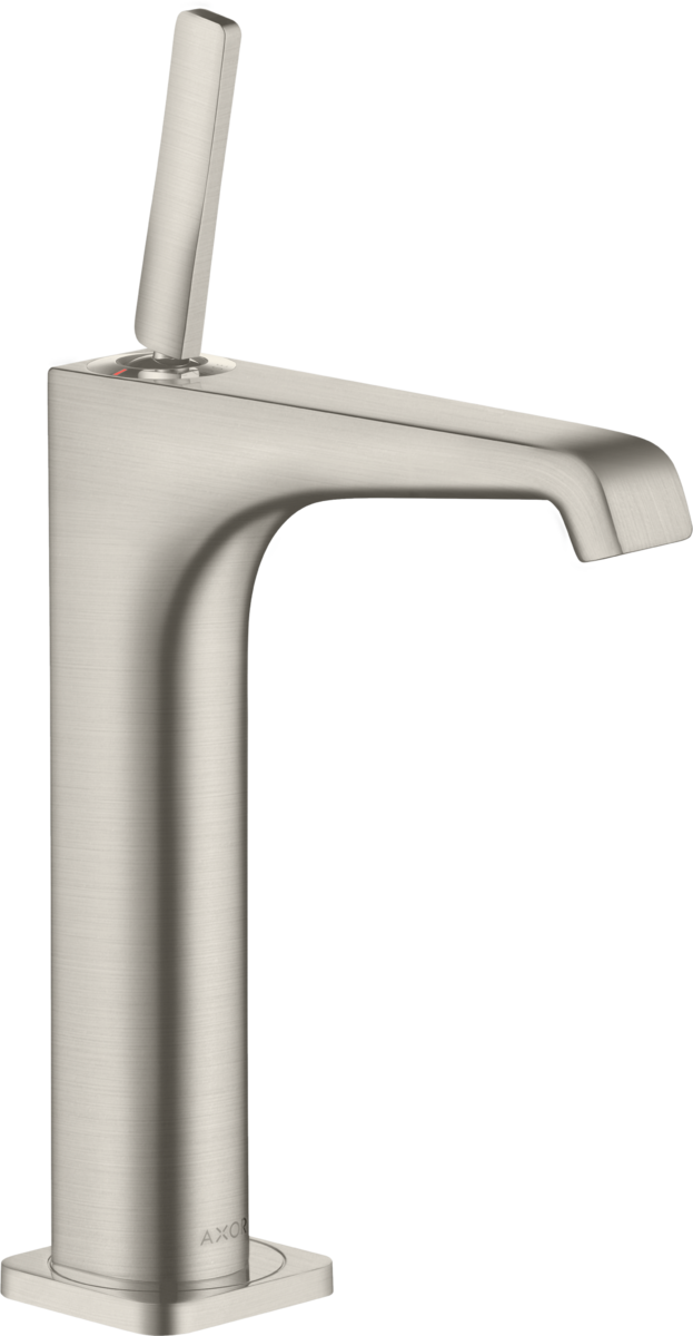 HANSGROHE AXOR Citterio E Einhebel-Waschtischmischer 190 mit Pingriff für Aufsatzwaschtische mit Ablaufgarnitur #36103800 - Edelstahl Optic