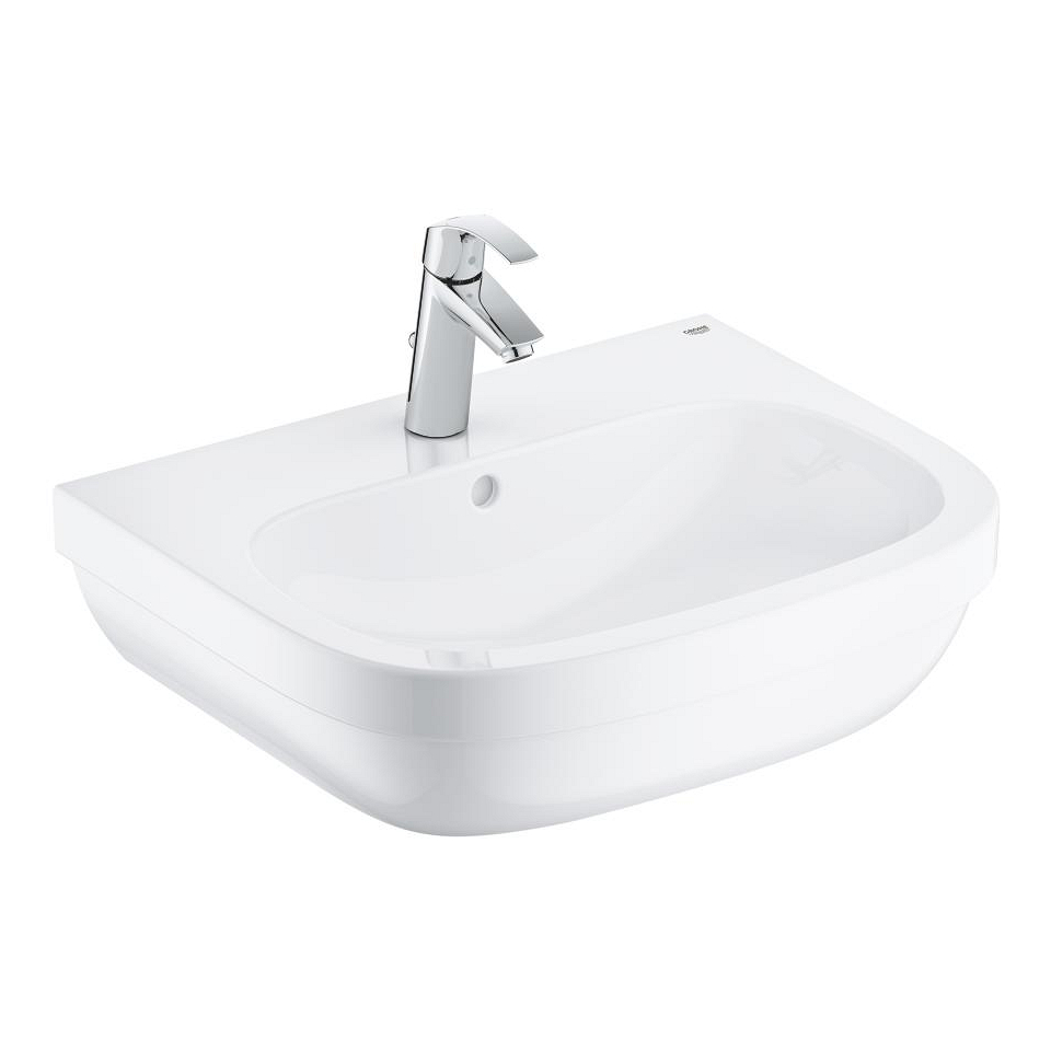 GROHE Euro Keramik Bundle Waschtisch 60 cm + Eurosmart Waschtischarmatur #39641000 - alpinweiß