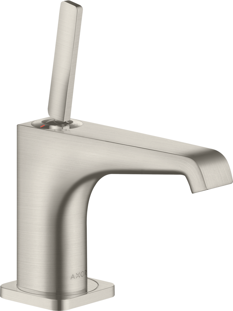 HANSGROHE AXOR Citterio E Einhebel-Waschtischmischer 90 mit Pingriff für Handwaschbecken mit Ablaufgarnitur #36102800 - Edelstahl Optic