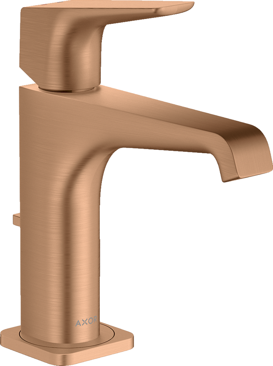 HANSGROHE AXOR Citterio E Einhebel-Waschtischmischer 130 mit Hebelgriff und Zugstangen-Ablaufgarnitur #36110140 - Brushed Bronze