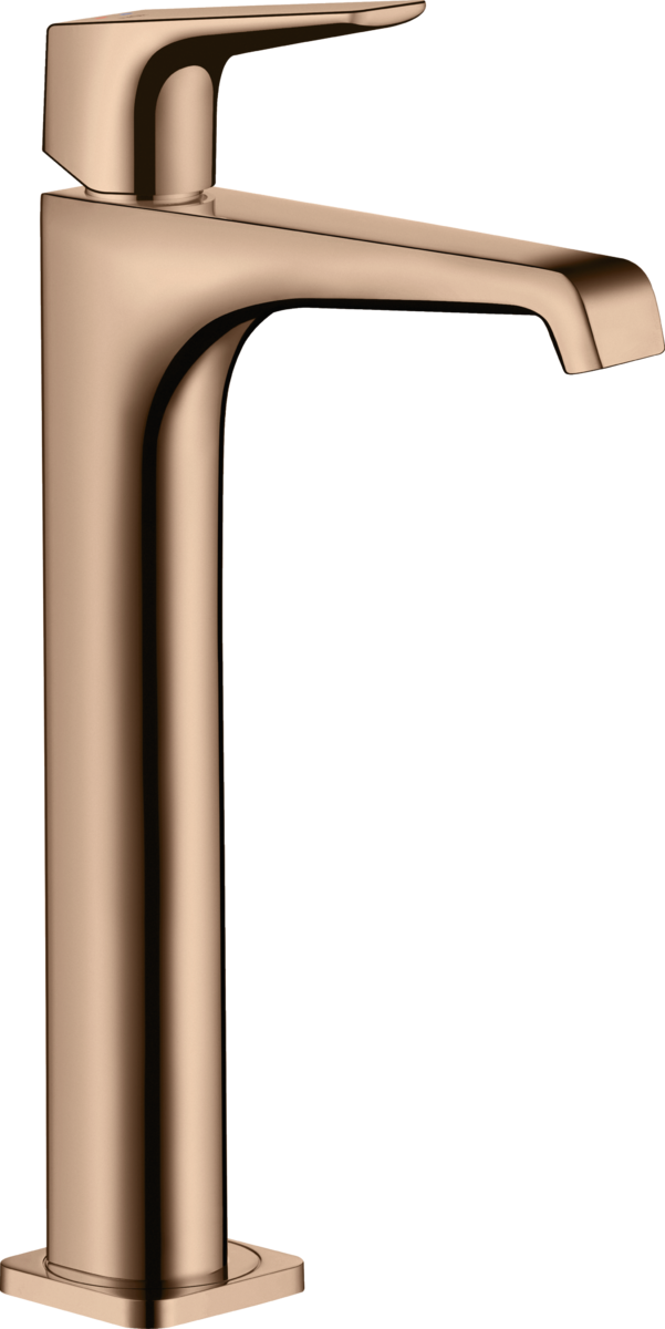 HANSGROHE AXOR Citterio E Einhebel-Waschtischmischer 250 mit Hebelgriff für Aufsatzwaschtische mit Ablaufgarnitur #36113300 - Polished Red Gold