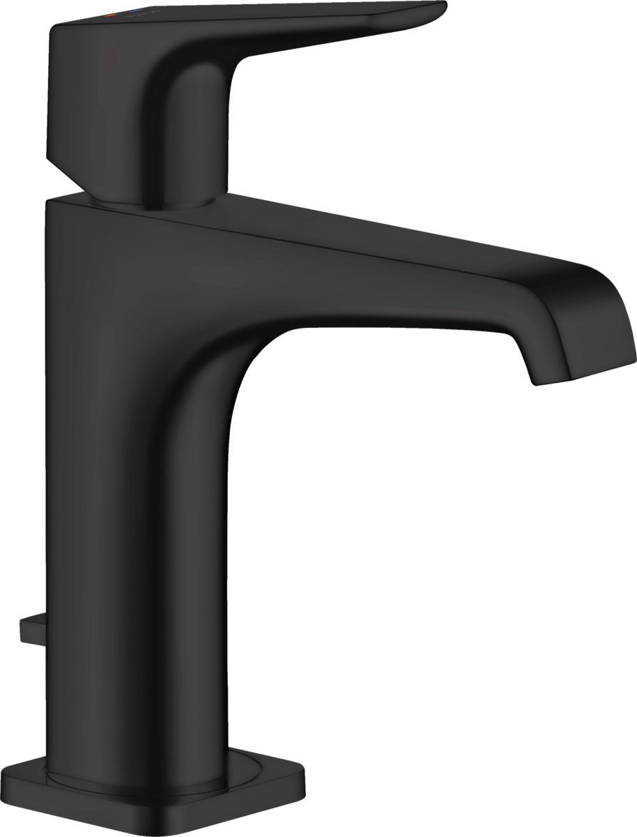 HANSGROHE AXOR Citterio E Einhebel-Waschtischmischer 130 mit Hebelgriff und Zugstangen-Ablaufgarnitur #36110670 - Mattschwarz