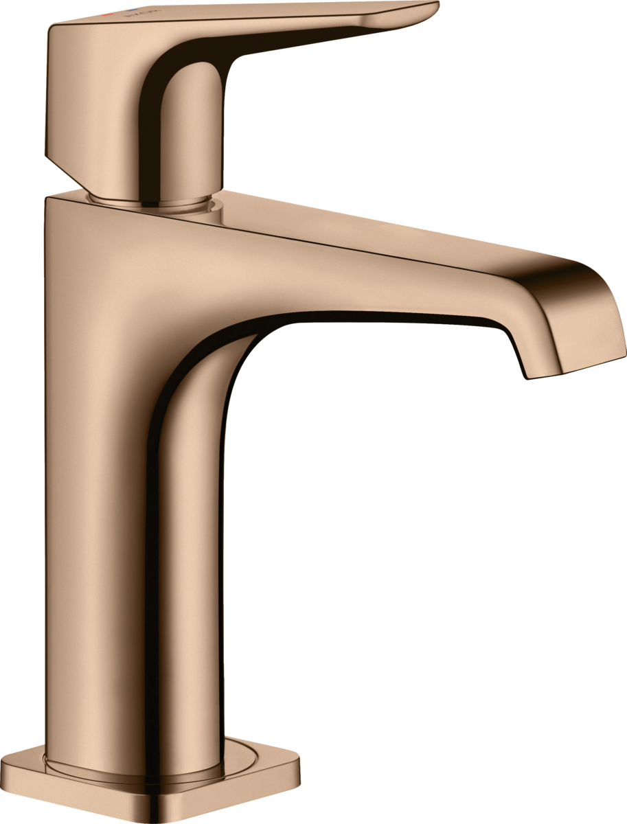 HANSGROHE AXOR Citterio E Einhebel-Waschtischmischer 130 mit Hebelgriff und Ablaufgarnitur #36111300 - Polished Red Gold