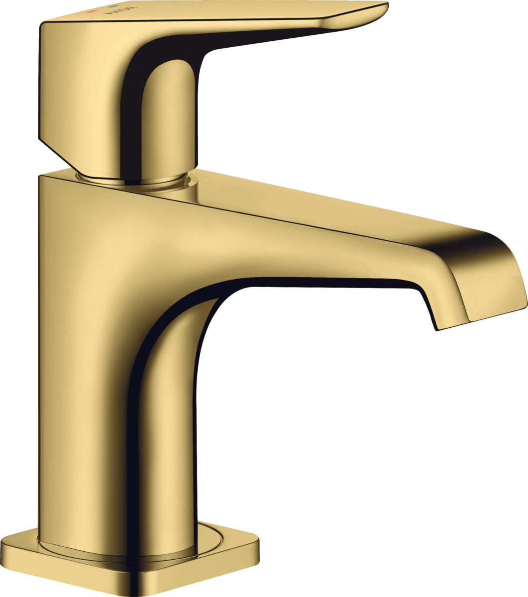 HANSGROHE AXOR Citterio E Einhebel-Waschtischmischer 90 mit Hebelgriff für Handwaschbecken mit Ablaufgarnitur #36112990 - Polished Gold Optic