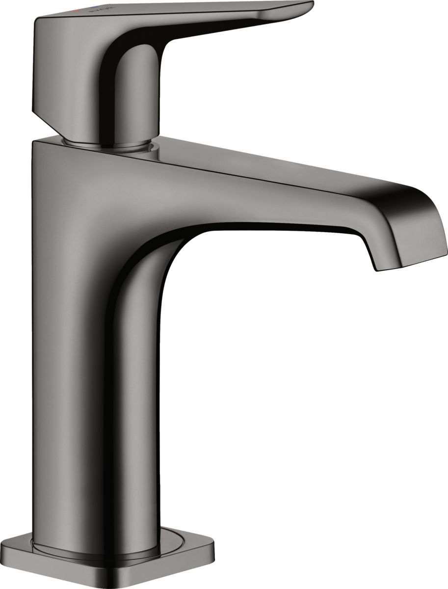 HANSGROHE AXOR Citterio E Einhebel-Waschtischmischer 130 mit Hebelgriff und Ablaufgarnitur #36111330 - Polished Black Chrome
