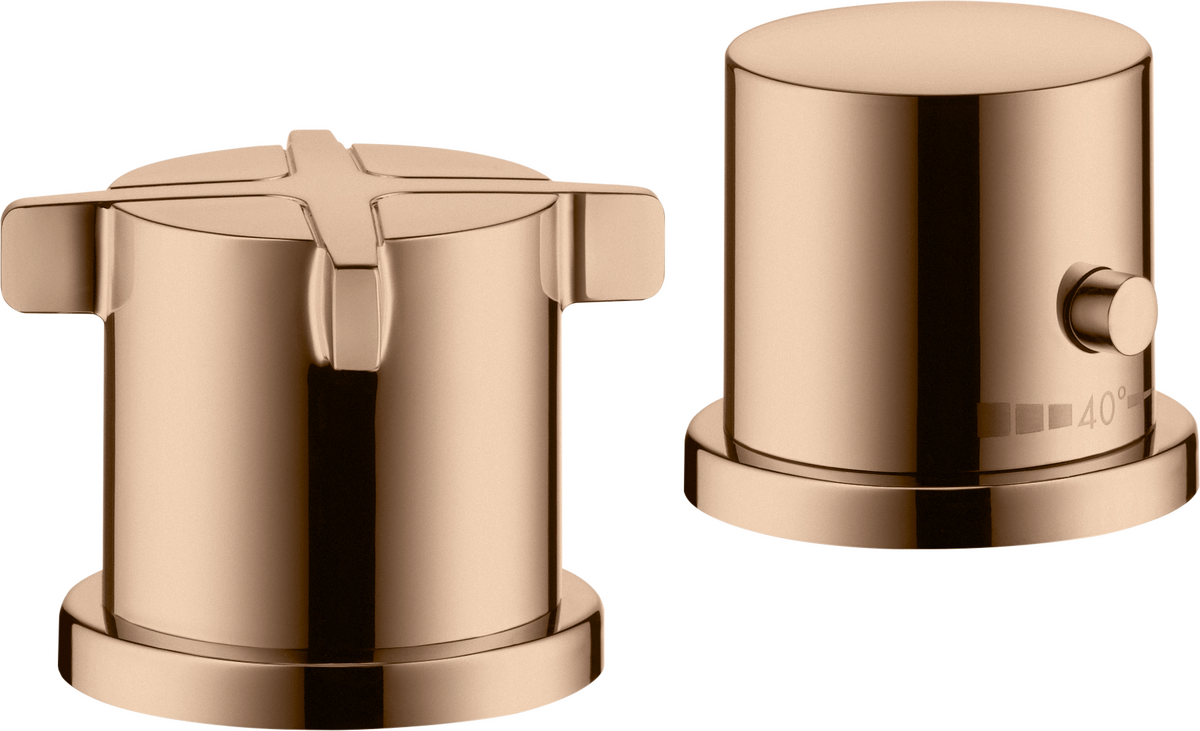 HANSGROHE AXOR Citterio E 2-Loch Wannenrandarmatur mit Thermostat #36412300 - Polished Red Gold