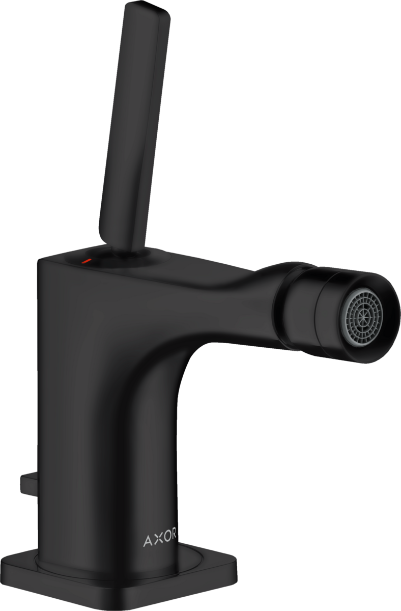 HANSGROHE AXOR Citterio E Einhebel-Bidetmischer mit Pingriff und Zugstangen-Ablaufgarnitur #36120670 - Mattschwarz